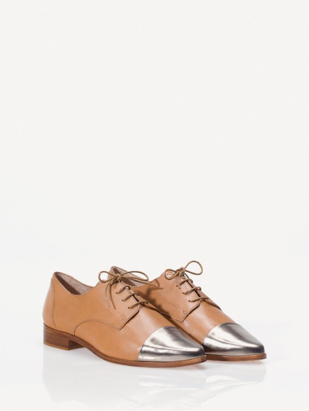 Massimo Dutti LEATHER TOE-CAP BLUCHER shoes